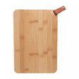 Tábua de Corte Retangular com Alça em Couro Ecológico 31cm x 21cm x 1cm Bambu - Wolff