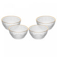 Conjunto 4 Bowls Mauve com Fio de Ouro 12,5cm x 6,5cm Cristal - Wolff