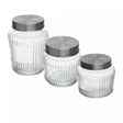 Conjunto 3 Potes com Tampa de Metal Lumen Vidro - Wolff