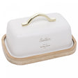 Manteigueira com Alça Olina 15cm x 10,5cmx 7,5cm Off White Metal - Wolff