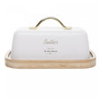 Manteigueira com Alça Olina 15cm x 10,5cmx 7,5cm Off White Metal - Wolff
