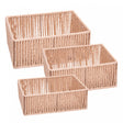 Conjunto 3 Cestos Retangulares Natural Papel - Wolff
