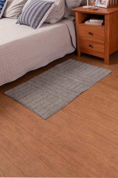 Tapete Genova 50cm x 80cm Cinza Algodão - Wolff