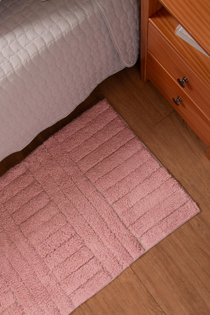 Tapete Genova 50cm x 80cm Rosa Algodão - Wolff