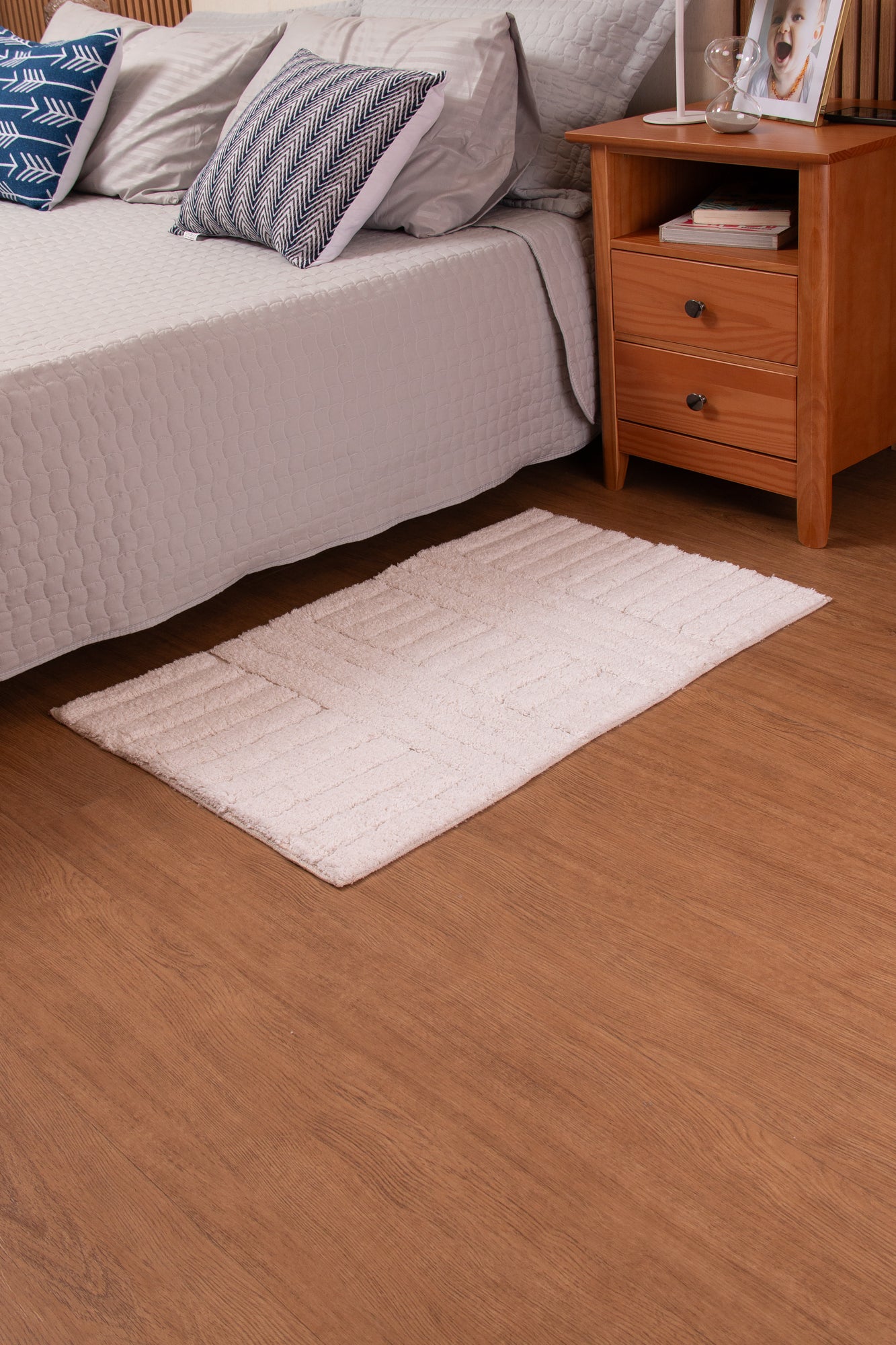 Tapete Genova 50cm x 80cm Branco Algodão - Wolff