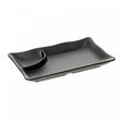 Prato com Molheira 19cm x 12cm x 2,5cm Preto Melamina - Rojemac Profissional