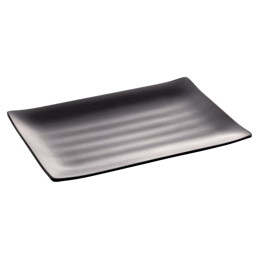 Prato Retangular 25cm x 17cm x 3cm Preto Melamina - Rojemac Profissional