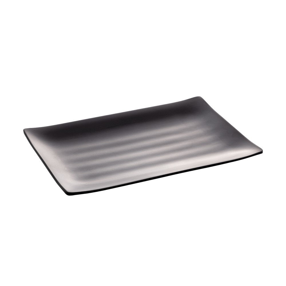 Prato Retangular 20cm x 12cm x 2cm Preto Melamina - Rojemac Profissional