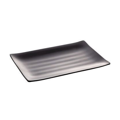 Prato Retangular 20cm x 12cm x 2cm Preto Melamina - Rojemac Profissional