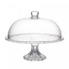 Prato para Bolo de Cristal Ecológico com Pé e Tampa Diamond 31cm x 31cm x 23,5cm - Lyor