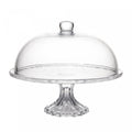 Prato para Bolo de Cristal com Pé e Tampa Diamond 31cm x 31cm x 23,5cm - Lyor