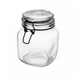 Pote Hermético de Vidro com Silicone e Clipe em Metal Vintage Preto 1L - Lyor