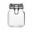 Pote Hermético de Vidro com Silicone e Clipe em Metal Vintage Preto 1L - Lyor