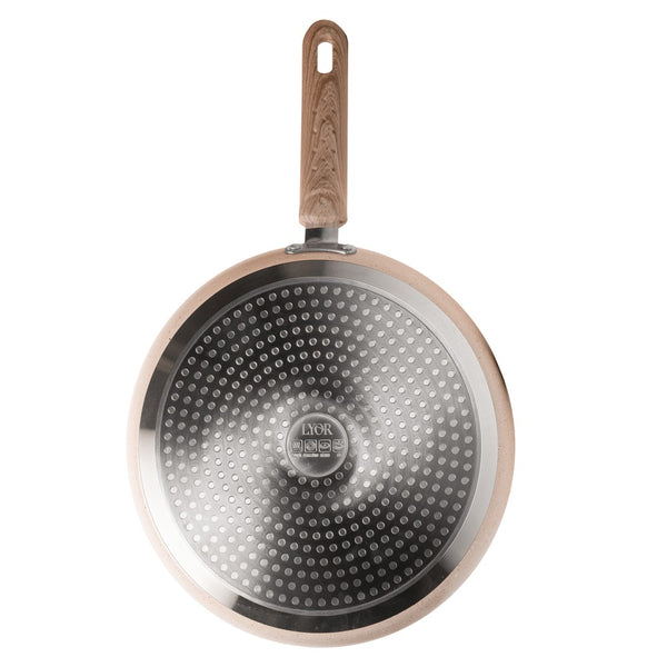 Tapioqueira de Indução em Alumínio com Revestimento Cerâmico Granito Chef Bege 22cm - Lyor