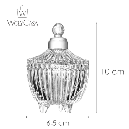 Potiche de Cristal com Pé Carrossel 6,5cm x 6,5cm x 10cm - Lyor