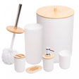 Conjunto 6 Peças de Bambu e ABS para Banheiro Branco - Lyor