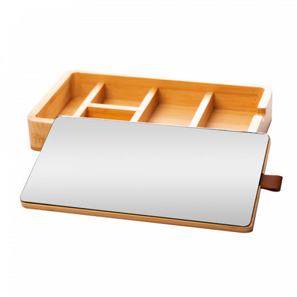 Porta-Joias de Bambu com Espelho 25cm x 14cm x 3,5cm - Lyor