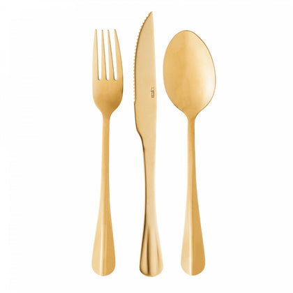 Conjunto 6 Talheres para 2 Pessoas de Aço Inox Positano Dourado - Lyor