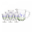 Conjunto Jarra com 6 Taças de Cristal Lavanda Hand Painting 1,3L/240ml - Lyor