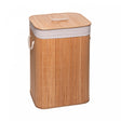 Cesto para Lavanderia de Bambu com Tampa Natural 40cm x 30cm x 57cm - Lyor