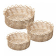 Conjunto 3 Cestos Redondos de Fibra Natural Flor Palm - Lyor