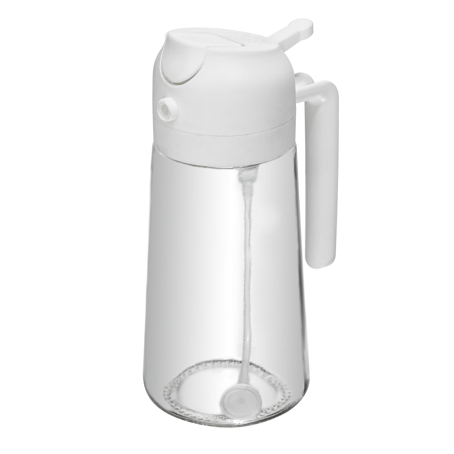 Galheteiro 2 em 1 de Vidro com Borrifador Plástico Branco 450ml - Lyor