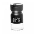 Pimenteiro de Vidro com Tampa de Metal Preto 120ml - Lyor