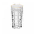 Copo Alto de Cristal Ecológico com Fio de Ouro Square 360ml - Lyor