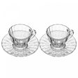 Conjunto 2 Xícaras para Café de Cristal com Pires Radial 90ml - Lyor