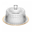 Queijeira de Cristal Ecológico com Tampa e Fio de Ouro Radial 20cm x 20cm x 12,5cm - Lyor