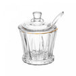 Açucareiro de Cristal Ecológico com Colher e Tampa com Fio de Ouro Radial 210ml - Lyor