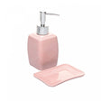 Conjunto 2 Peças para Banheiro de Cerâmica Speck Rosa - Lyor