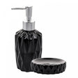 Conjunto 2 Peças para Banheiro de Cerâmica Diamond Preto - Lyor