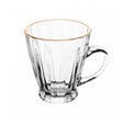 Conjunto 4 Xícaras para Café de Vidro com Fio de Ouro Radial 160ml - Lyor