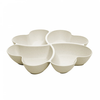 Petisqueira de Bambu e PP Lines Bege 27cm x 27cm x 4,5cm - Lyor