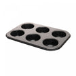 Forma para 6 Cupcakes Antiaderente de Aço Carbono Granilite Preta 26,5cm x 18,5cm x 3cm - Lyor