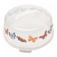 Prato para Bolo de Plástico com Tampa e Alça Butterfly 28cm x 12cm - Lyor