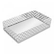 Bandeja de Metal com Espelho Arles Prateada 21cm x 13cm x 5cm - Lyor