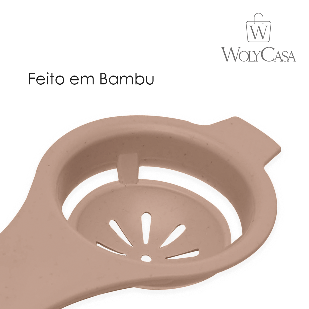 Separador de Clara e Gema de Ovos de Bambu e PP Bege 13cm x 6cm x 2,5cm - Lyor