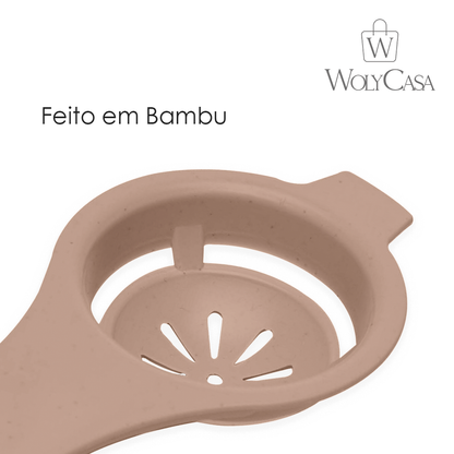 Separador de Clara e Gema de Ovos de Bambu e PP Bege 13cm x 6cm x 2,5cm - Lyor