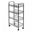 Carrinho Organizador Multiuso de Metal 4 Prateleiras com Rodinhas Preto 44cm x 26cm x 83cm -Lyor