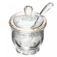 Açucareiro com Tampa e Colher com Fio de Ouro Serena 180ml Cristal - Wolff