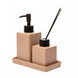 Conjunto 3 Peças para Banheiro Granilite Quadratto Nude Cerâmica -Lyor