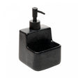 Porta Detergente Líquido com Suporte para Esponja Granilite Preto 360ml Cerâmica - Lyor
