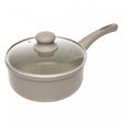Panela de Indução Granito Chef 18cm Taupe Alumínio com Revestimento Cerâmico e Tampa de Vidro - Lyor