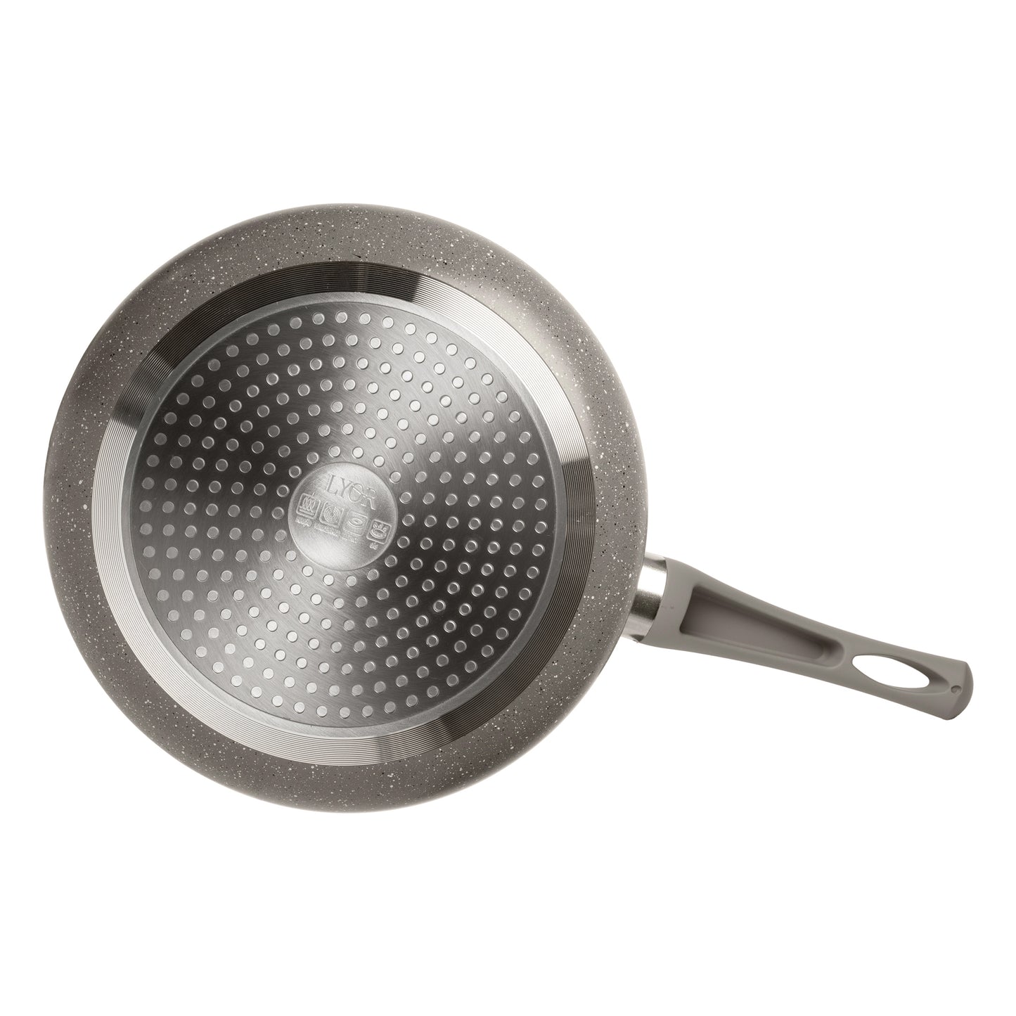 Panela de Indução Granito Chef 16cm Taupe Alumínio com Revestimento Cerâmico e Tampa de Vidro - Lyor