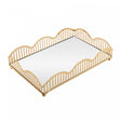 Bandeja com Espelho Wave 21cm x 14cm x 4cm Dourada Metal - Lyor
