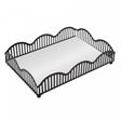 Bandeja com Espelho Wave 21cm x 14cm x 4cm Preta Metal - Lyor