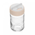 Saleiro/Pimenteiro com Tampa Rotativa Siena 100ml Bege Vidro - Lyor