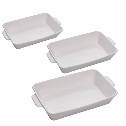 Conjunto 3 Refratários com Alça Basic Branco Porcelana - Lyor